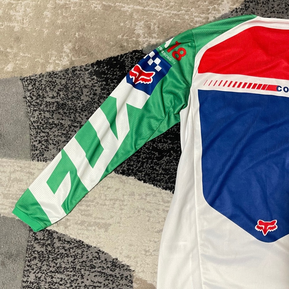 Fox Racing 180 Jersey Men Small White Blue Motocross MX Biker Racing Gear Shirt - Picture 13 of 16